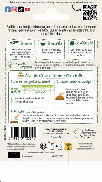 Potagères - Oignon Cénol (type Jaune des Cévennes) - MEDIA_PACKAGING_VERSO